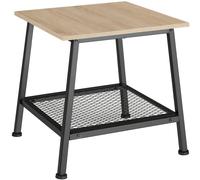 Tectake Bedside Table Bedford - Industrial Style, With Shelf And Grid Shelf, 45.5 X 45 X 47 Cm - Industrial Wood Light, Oak Sonoma