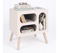 Bedside table, bedside cabinet, side table, bedroom, 3 oval compartments, Scandi