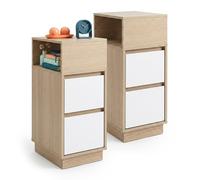 Bedside table, bedside cabinet, slim side table, set
