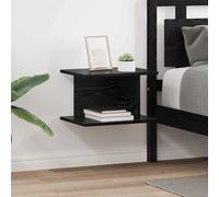 Bedside Table Black Oak 40x30x25cm Engineered Wood Modern Rectangular with Shelf