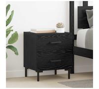 vidaXL Bedside Cabinet with Drawer Black Oak 40 x 35 x 47.5 Bedroom Storage Rustic Table Functional Table Modern Wooden Furniture Storage Bed Organiser