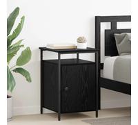 vidaXL Bedside Cabinet 2 pcs Black Oak 40 x 42 x 60cm Engineered Wood
