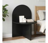 Bedside table Black oak 48x49x65 cm Engineered wood Modern compact Wall Pair set