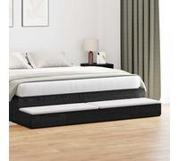 Bedside Table Black Oak Engineered Wood 200 x 36.5 x 16.5 cm Sleek 2-Drawer Slim