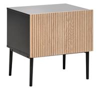 Beliani Bedside Table BLYTHE Natural Ash Wood Black, Black