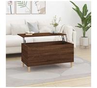 Bedside Table Brown Oak 90x44.5x45cm Engineered Wood Rustic Tapered Legs Storage