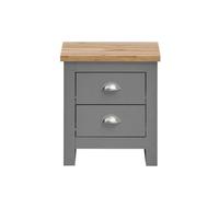 Bedside Table Cabinet Oak Bedroom Furniture Nightstand 2 Drawers