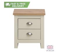 Timber Art Design Lisbon Bedside Cabinet Bedroom Furniture Nightstand Table 2 Drawers Cream