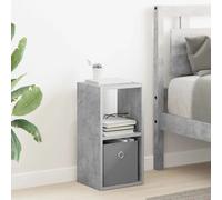 Bedside Table Concrete Grey 25.5x22x49.5cm Engineered Wood Compact Slim 1 Drawer