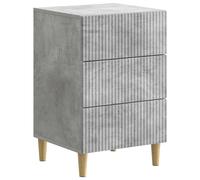Bedside Table Concrete Grey 3-Drawer Engineered Wood 43 x 41 x 66.5 cm Compactly