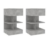 Bedside table Concrete Grey 40x35x65cm Engineered wood modern storage small unit