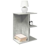 Bedside table Concrete grey 46.5x29x61 cm Engineered wood 3 compartments modern.
