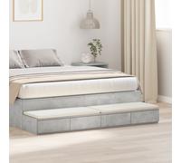 Bedside Table Concrete grey Engineered wood 150 x 36.5 x 16.5 cm Berkfield Home Grey One Size