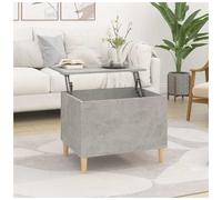 Bedside Table Concrete Grey Engineered Wood 60x44.5x45 cm Rustic Nightstand UK