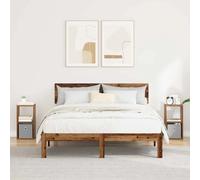 Bedside Table Engineered Wood Old Wood 25.5x22x49.5cm Modern Slim 1 Drawer 2pcs