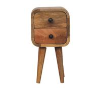 Extra Mini Curved Oak-ish Bedside Table