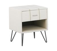 1 Drawer Bedside Table BETIN Faux Leather White