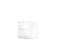 Bedside Table Gloss White 2 Drawer Wooden Bedroom Living Room Cabinet Storage