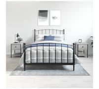 Bedside Table Grey Sonoma 34x35.5x45cm Engineered Wood 1 Drawer Minimalist Slim