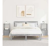 Bedside Table Grey Sonoma 35x32x68.5cm Engineered Wood 2pcs Modern Nightstand UK