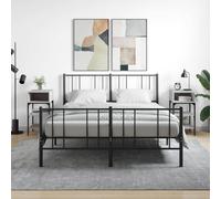 Bedside Table Grey Sonoma 35x34.5x70 cm Engineered Wood Iron Frame Nightstand UK