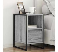 Bedside Table Grey Sonoma 39.5x30x50 cm Engineered Wood 1 Drawer Industrial -new