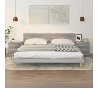 Bedside Table Grey Sonoma 40x30x40 cm Engineered Wood 2 Drawer Nightstand Pair