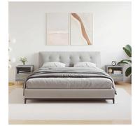 Bedside Table Grey Sonoma 40x35x47.5cm Engineered Wood 2 Drawers Metal Legs Slim