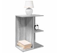 Bedside Table Grey Sonoma 46.5x29x61 cm Engineered Wood 3-Compartment Nightstand
