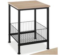 Bedside Table Grimsby - industrial style, with mesh basket, 40 x 40 x 55.5 cm