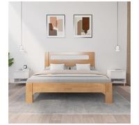 Bedside Table High Gloss White 50x46x50cm Engineered & Eucalyptus Wood Drawer