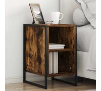 Bedside Table Industrial Smoked Oak Engineered Wood 39.5x30x50 cm Space-saving