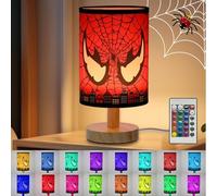Bedside Table Lamp - 16 Color LED Dimmable Kids Night Light with Remote Control, Spider Lamp for Kids Room Desk Reading Bedroom Night Stand Decor Children's Unique Birthday Christmas Gifts