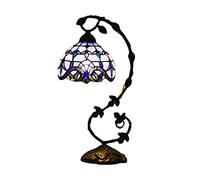 Bedside Table Lamp Baroque Stained Glass Lamp Tiffany Style Desk Light with Metal Base for Living Room Bedroom Kids Room Dorm Dresser