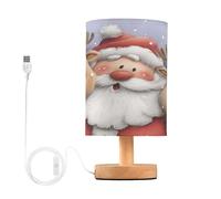Bedside Table Lamp Ffy33_29632__3_cute_christmas_characters_santa_claus_with_his_r_7754a262-11ec-4a97-8142-a03814b0778b Bedside Lamps LED Light Desk Lamp Fabric Shade Small Lamp for Bedroom Living Roo