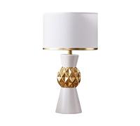 Bedside Table lamp Luxury Modern Simple Ceramic Table Lamp Indoor Warm Decorative Lamp Bedroom Night Lighting Bedside Lamp Bed Side Lamps for Bedroom (Color : Gold)