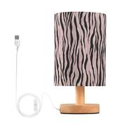 Bedside Table Lamp Striped Zebra Print in Soft Pattern Bedside Lamps LED Light Desk Lamp Fabric Shade Small Lamp for Bedroom Living Room (Bulb Included)