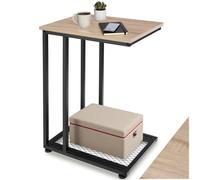 Tectake Bedside Table Eton - Industrial Style, 48 X 35 X 66 Cm - Industrial Wood Light, Oak Sonoma