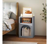 HOMCOM Bedside Table Modern Bedside Cabinet for Bedroom Grey