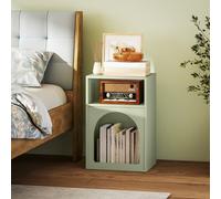 HOMCOM Bedside Table, Modern Bedside Cabinet for Bedroom, Light Green, Green