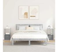 Bedside Table Modern Concrete Grey 30.5x27x59.5cm Engineered Wood 2pcs 1 Drawer