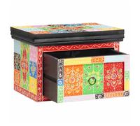 Bedside Cabinet with Drawer Multicolour Solid Mango wood Bedside Table vidaXL