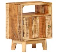 Bedside Table Natural Rough Mango Wood 40x30x50cm Rustic Nightstand Solid Shelf