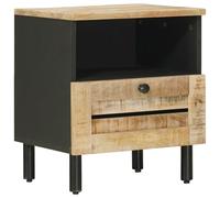 Bedside Table Natural Solid Mango Wood Bedroom Furniture Organization vidaXL