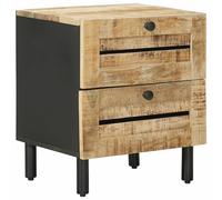 Bedside Table Natural Solid Mango Wood Nightstand Bedroom Furniture vidaXL