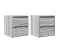 vidaXL Wall-mounted Bedside Cabinets 2 pcs White 38x34x40 cm, White