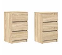 vidaXL Bedside Cabinets with 3 Drawers 2 pcs White 39x35x65 cm bedside table