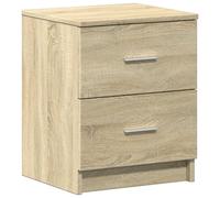 (concrete grey, 1 pcs) vidaXL Bedside Cabinet with 2 Drawers Nightstand Bed Side Table