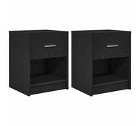vidaXL Bedside Cabinets 2 pcs with Drawer Black 40x34x50 cm
