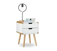 Bedside table Nightstand Compact Dresser 2 Drawers Side Table Console Table